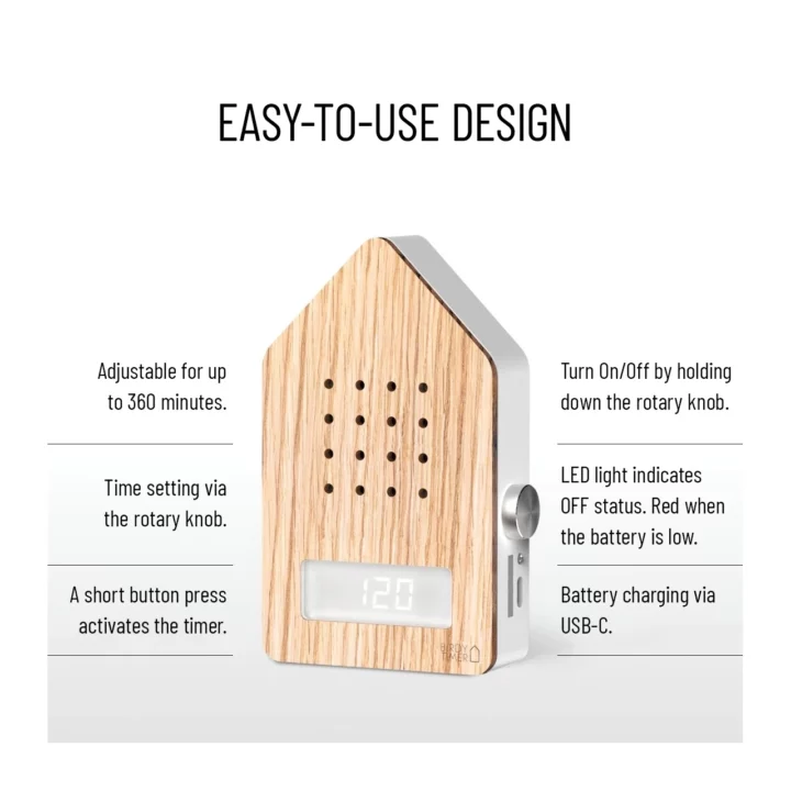 Birdhouse-style Oak Birdytimer — LUXEHUB