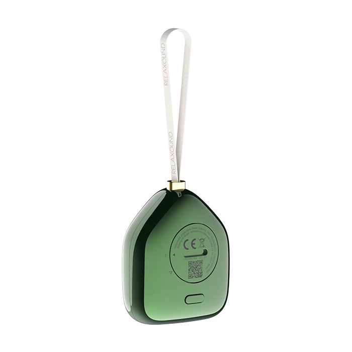 Back of the Green Sparkles Jingle Bells acoustic ornament
